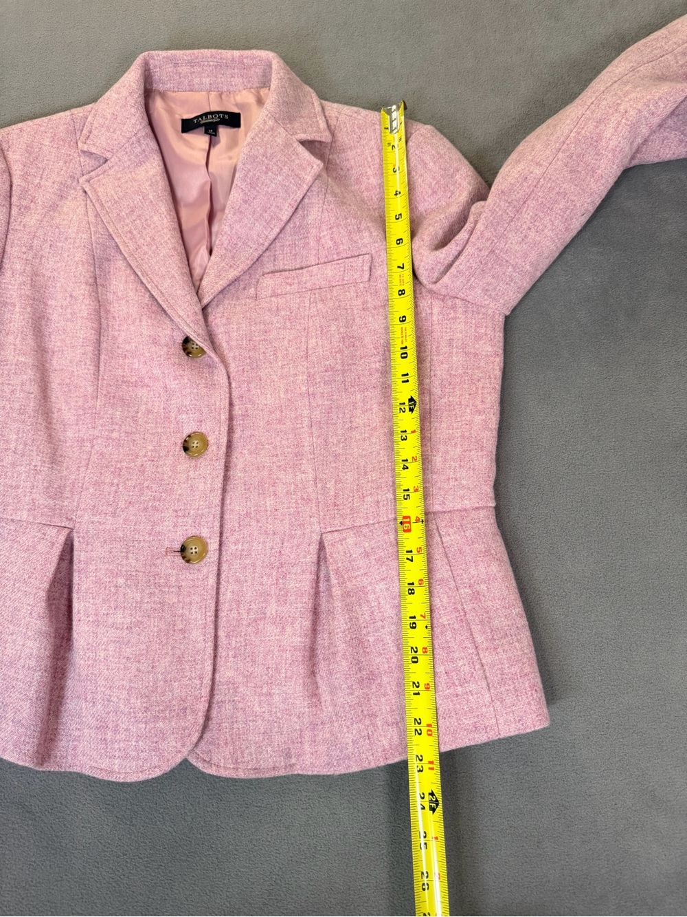 Talbots Women's Pink Wool Blazer/Suit Jacket- Elegant/Feminine Size 14- Like New - Picture 7 of 7
